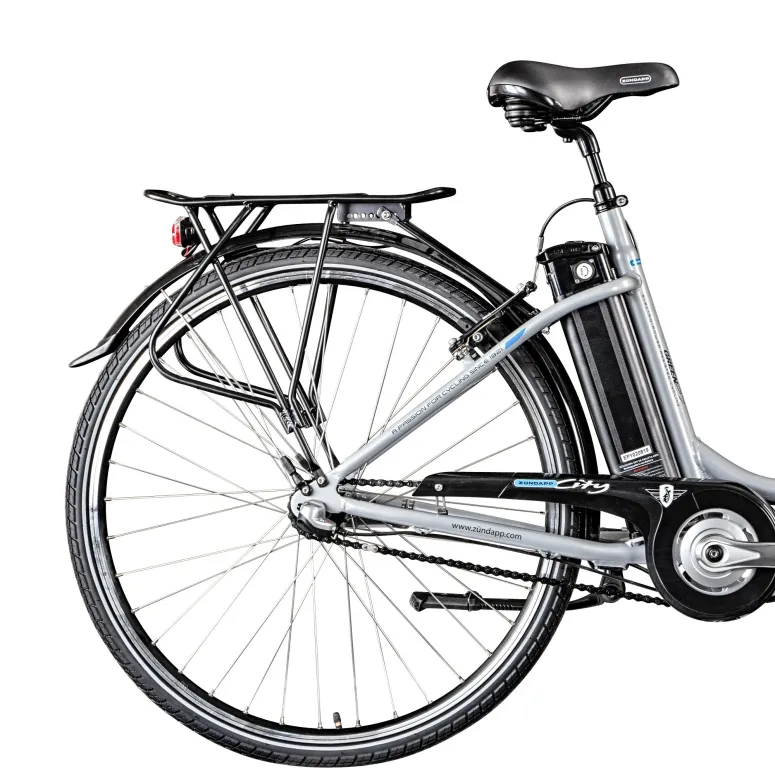 Rower Elektryczny Damski Miejski Koła 28" ALU Światła Błotniki Bagażnik