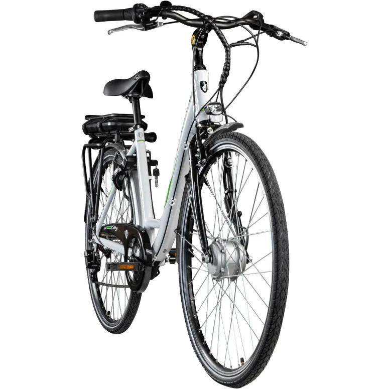 Rower Elektryczny Damski Miejski 28 250W Aluminium Shimano Bagażnik Światła