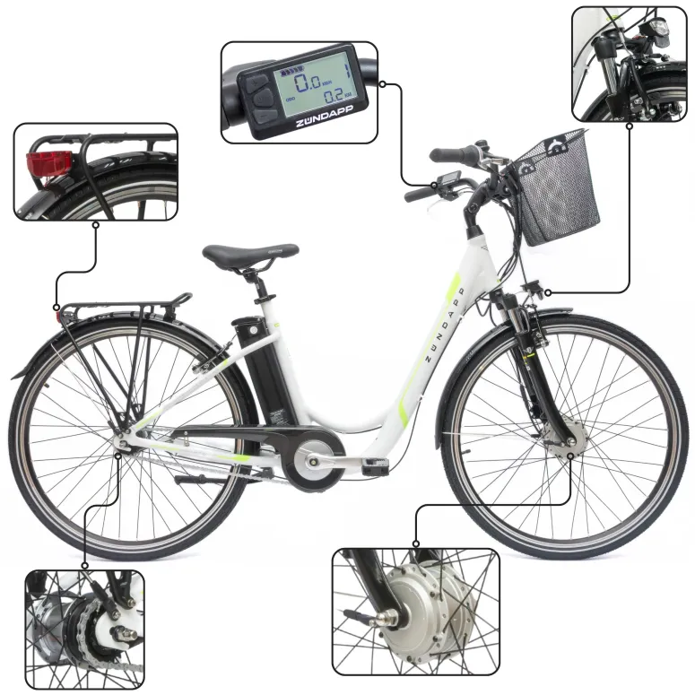 Elektryczny Rower Miejski 28 Nexus 7 Wspomaganie 5 Trybów 10,4 Ah Kontra