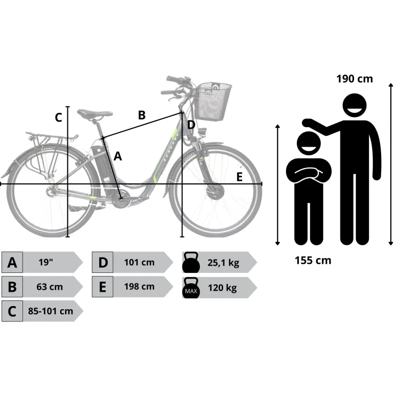 Rower Elektryczny Damski Męski Miejski Koła 28" SHIMANO Nexus LCD 250 W Alu