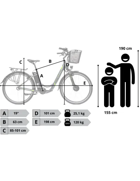 Rower Elektryczny Damski Męski Miejski Koła 28" SHIMANO Nexus LCD 250 W Alu