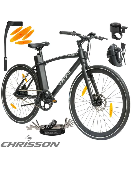 Rower Elektryczny Męski Trekkingowy Koła 28" Aluminium LCD 250 W Tarcze