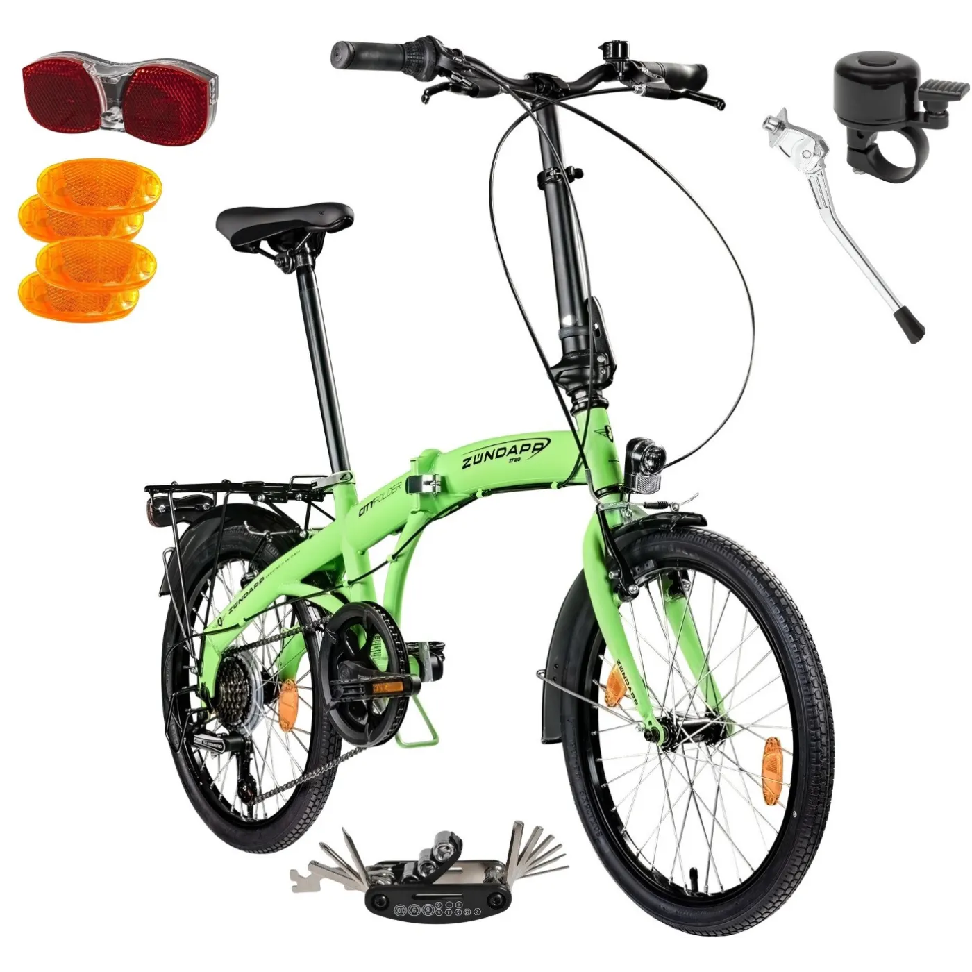 Rower Damski Męski Składany Miejski Koła 20 Składak Shimano Bagażnik Stopka