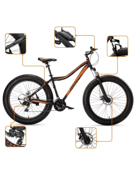 Rower Fatbike Terenowy Shimano Szerokie Opony 26 Amortyzacja Aluminium HIT!