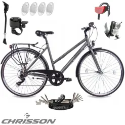 Rower Damski Miejski Koła 28" SHIMANO Błotniki Oświetlenie Bagażnik Damka