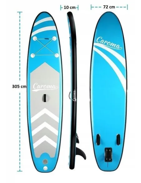 Deska Nadmuchiwana Caroma SUP Board 305 cm 120 kg Wiosła Pompka PCV Zestaw