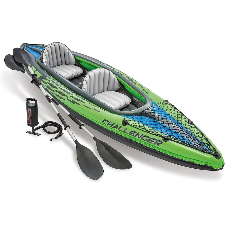 Kajak Nadmuchiwany INTEX Challenger K2 2-osobowy Sporty Wodne Para Wioseł