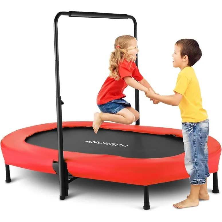 Trampolina Podwójna ANCHEER z Uchwytem 2-osobowa Składana dla Dzieci 100kg