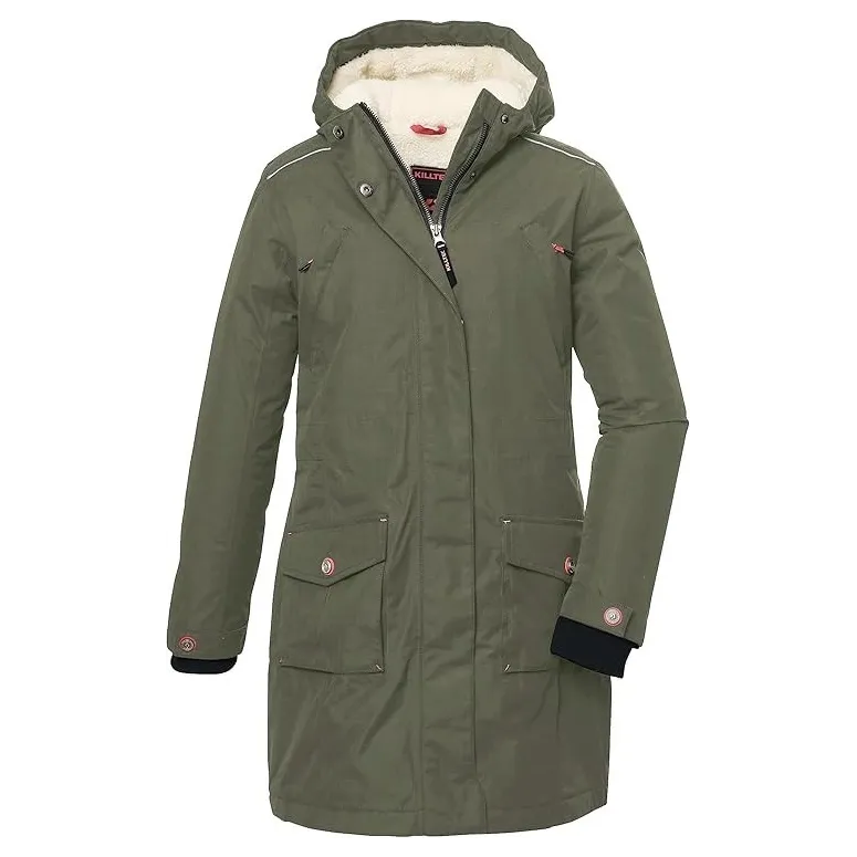 Kurtka Dziewczęca Płaszcz Killtec Odpinany Kaptur Ciemnooliwkowa r. US 12