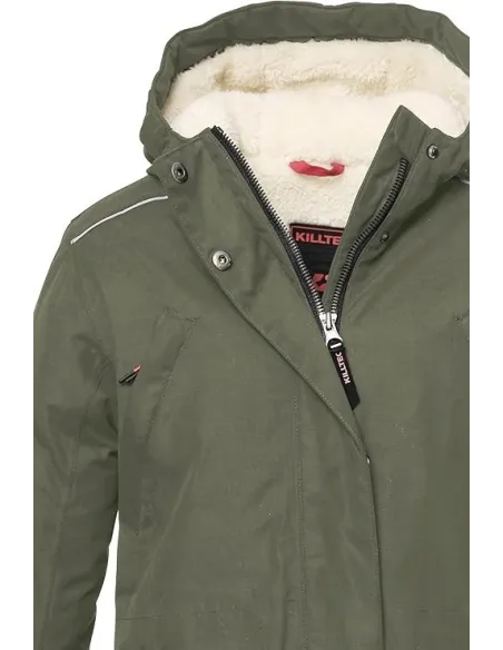 Kurtka Dziewczęca Płaszcz Killtec Odpinany Kaptur Ciemnooliwkowa r. US 12