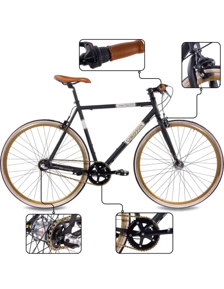 Rower Szosowy Miejski 28" Stalowy Uniwersalny Nexus 3 Dual Pivot Vintage