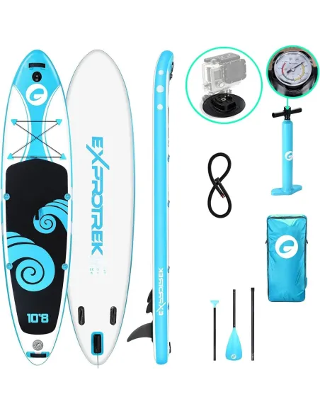 Deska SUP Pompowana Exprotrek Zestaw Z Wiosłem Do Pływania Paddle 327 cm
