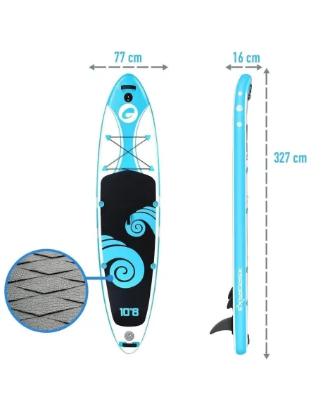 Deska SUP Pompowana Exprotrek Zestaw Z Wiosłem Do Pływania Paddle 327 cm