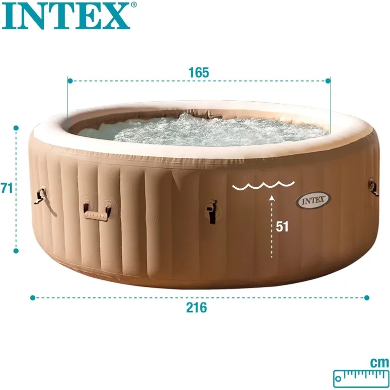 Basen Dmuchany Z Hydromasażem Intex Pure Spa Zestaw 6 Osób 140 Dysz 216 cm