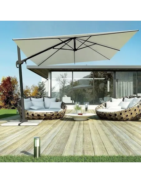 Parasol Ogrodowy Taras Megashopitalia 3x3 Duży Składany Z Wysięgnikiem Beż