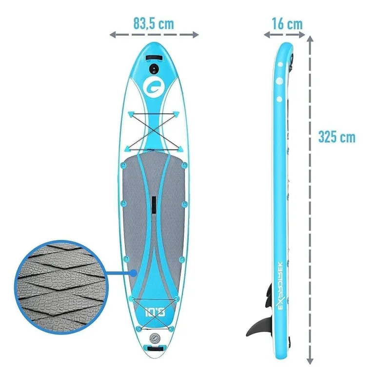 Deska SUP Pompowana Exprotrek Z Wiosłem Zestaw Do Pływania Paddle 327 cm