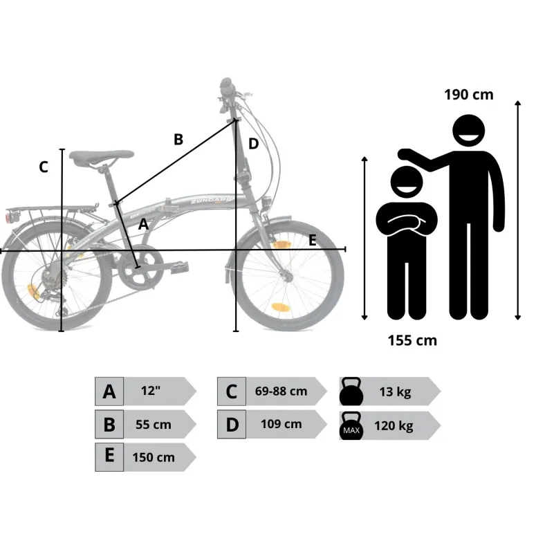 Rower Składany 20 Składak Męski Damski Miejski Bagażnik Oświetlenie Dzwonek
