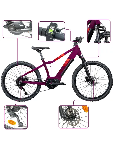 Rower Elektryczny Górski MTB 24" Młodzieżowy Dziecięcy Ananda 250 W 25 km/h