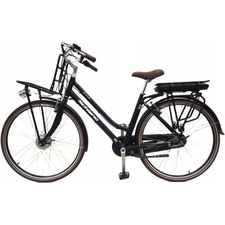 Rower Elektryczny Damski Miejski 28" Alu 250 W Wspomaganie Bagażnik Światła