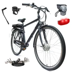 Rower Elektryczny Męski Trekkingowy 28" ALU 250 W Shimano NEXUS 7 Światła