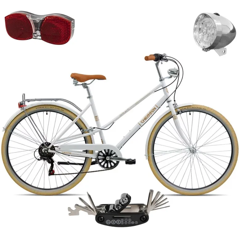 Rower Damski Miejski Koła 28" SHIMANO Błotniki Bagażnik Oświetlenie Stopka