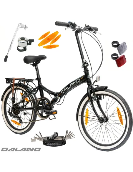 Rower Damski Męski Składany 20" Składak SHIMANO Dzwonek Bagażnik Stopka