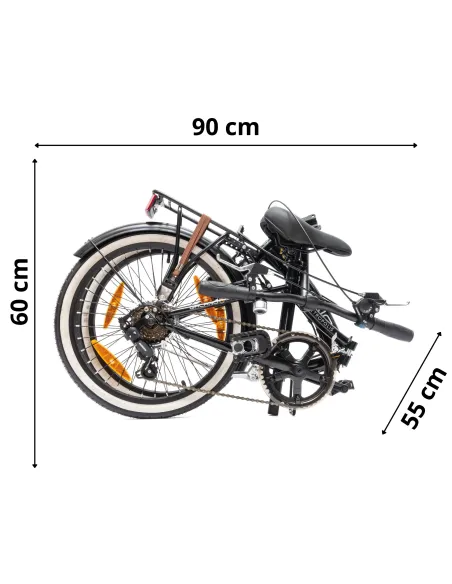 Rower Damski Męski Składany 20" Składak SHIMANO Dzwonek Bagażnik Stopka