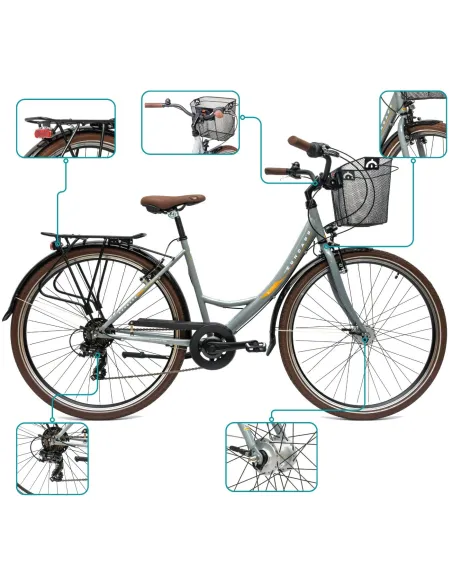 Rower Damski Miejski 28" SHIMANO Oświetlenie Dynamo Koszyk Bagażnik Stopka