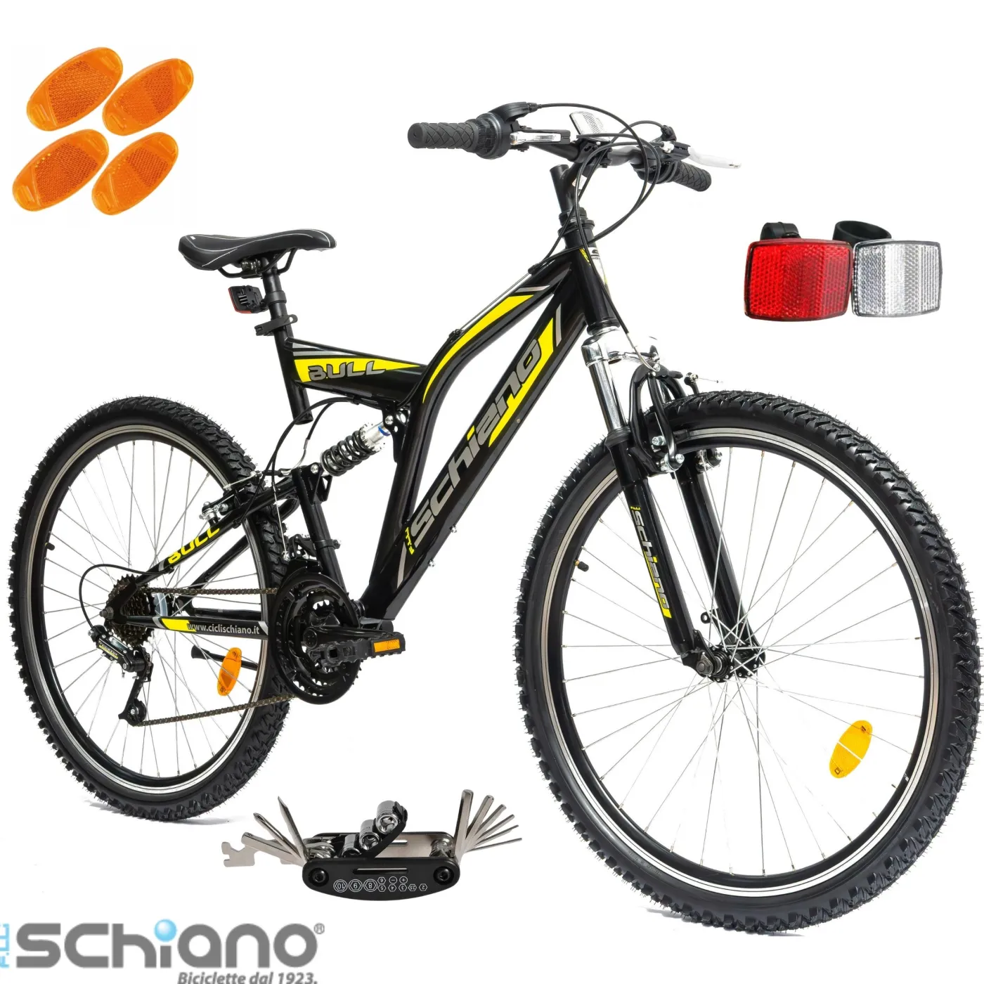 Rower Górski 26 Unisex 18 biegów MTB Dzwonek Góral Pełna Amortyzacja Vbrake