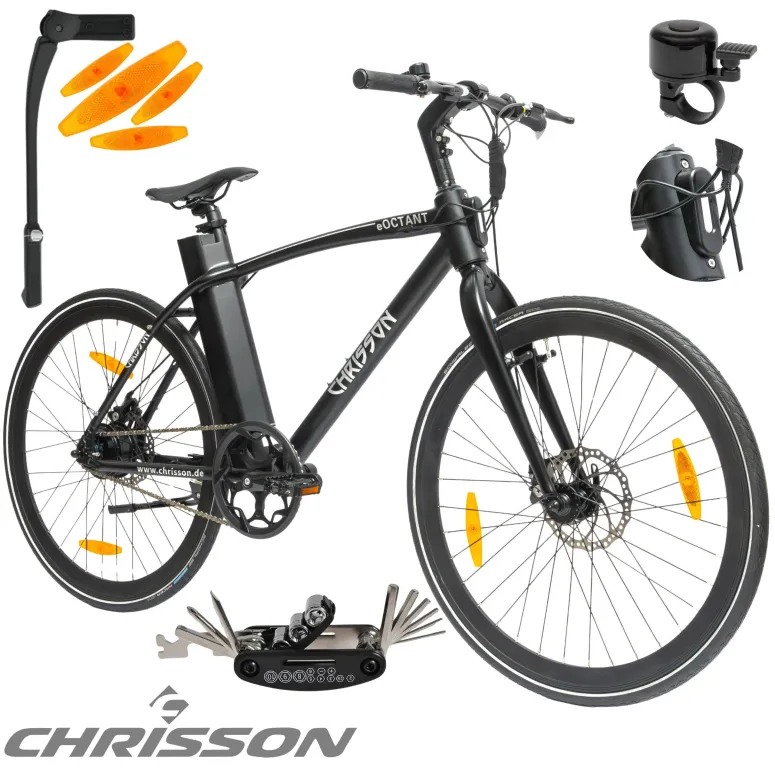 Rower Elektryczny Męski Trekkingowy Koła 28" LCD 250 W Tarcze Aluminium