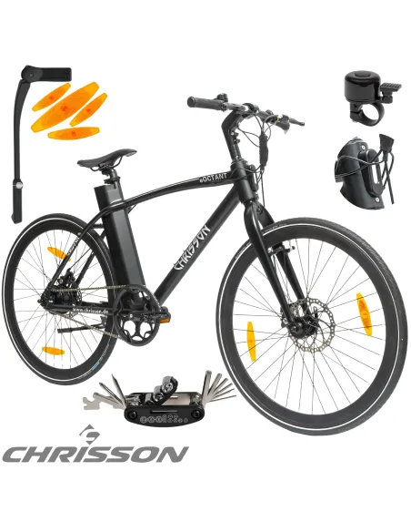 Rower Elektryczny Męski Trekkingowy Koła 28" LCD 250 W Tarcze Aluminium