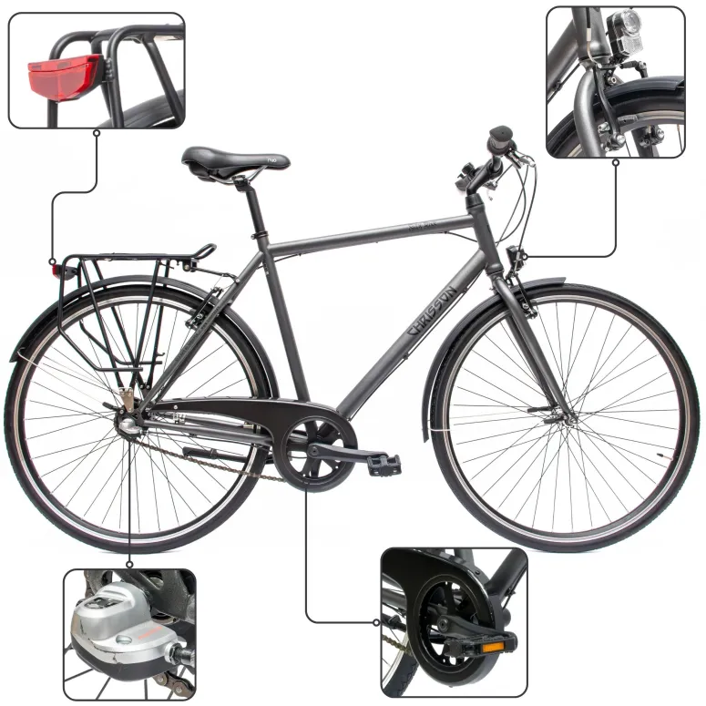 Rower Męski Miejski 28" SHIMANO Nexus Oświetlenie Bagażnik Stopka Błotniki