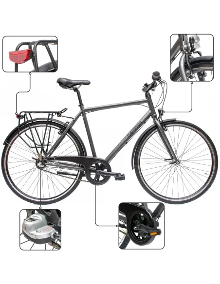 Rower Męski Miejski 28" SHIMANO Nexus Oświetlenie Bagażnik Stopka Błotniki