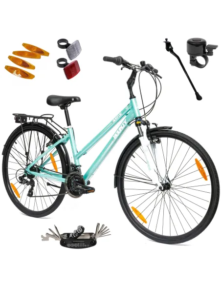 Rower Damski Trekkingowy 28" ALU SHIMANO Turystyczny Dzwonek Stopka