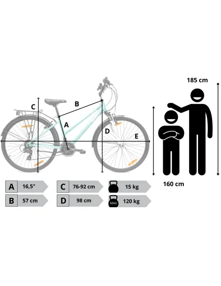 Rower Damski Trekkingowy 28" ALU SHIMANO Turystyczny Dzwonek Stopka