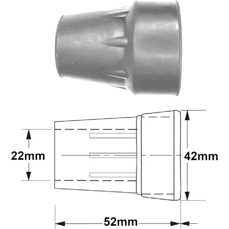 Nasadka Gumowa Stopka 4 Sztuki na Kule Laski o średnicy 22 mm
