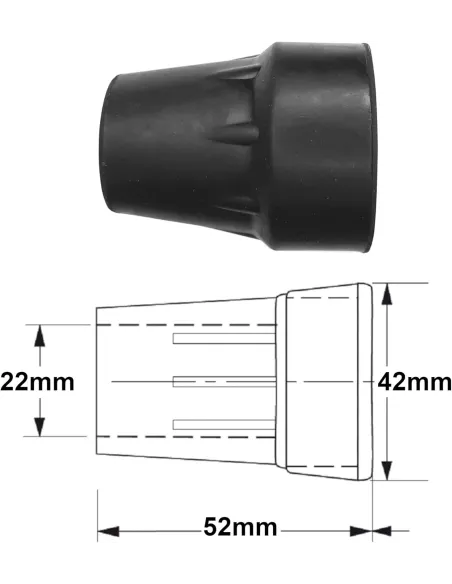 Nasadka Gumowa Stopka 4 Sztuki na Kule Laski o średnicy 22 mm