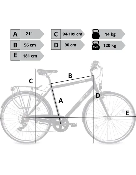 Rower Męski Miejski Koła 28" SHIMANO Lekki Bagażnik Błotniki Światła