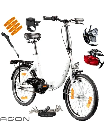 Rower Damski Męski Składany 20" SHIMANO Nexus Miejski Składak Oświetlenie