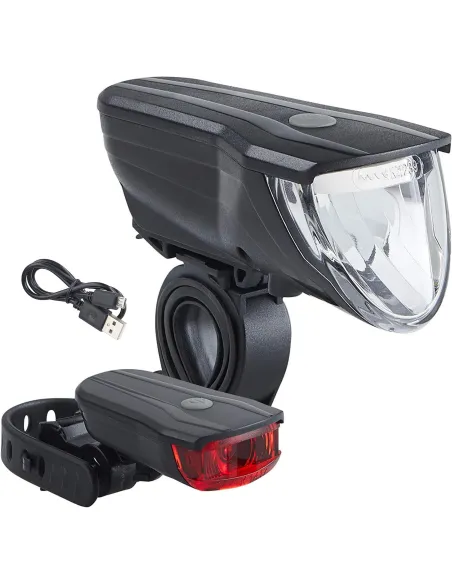 Lampka Rowerowa Przednia i Tylna LED USB 70 Lux ZESTAW Büchel Vancouver Pro