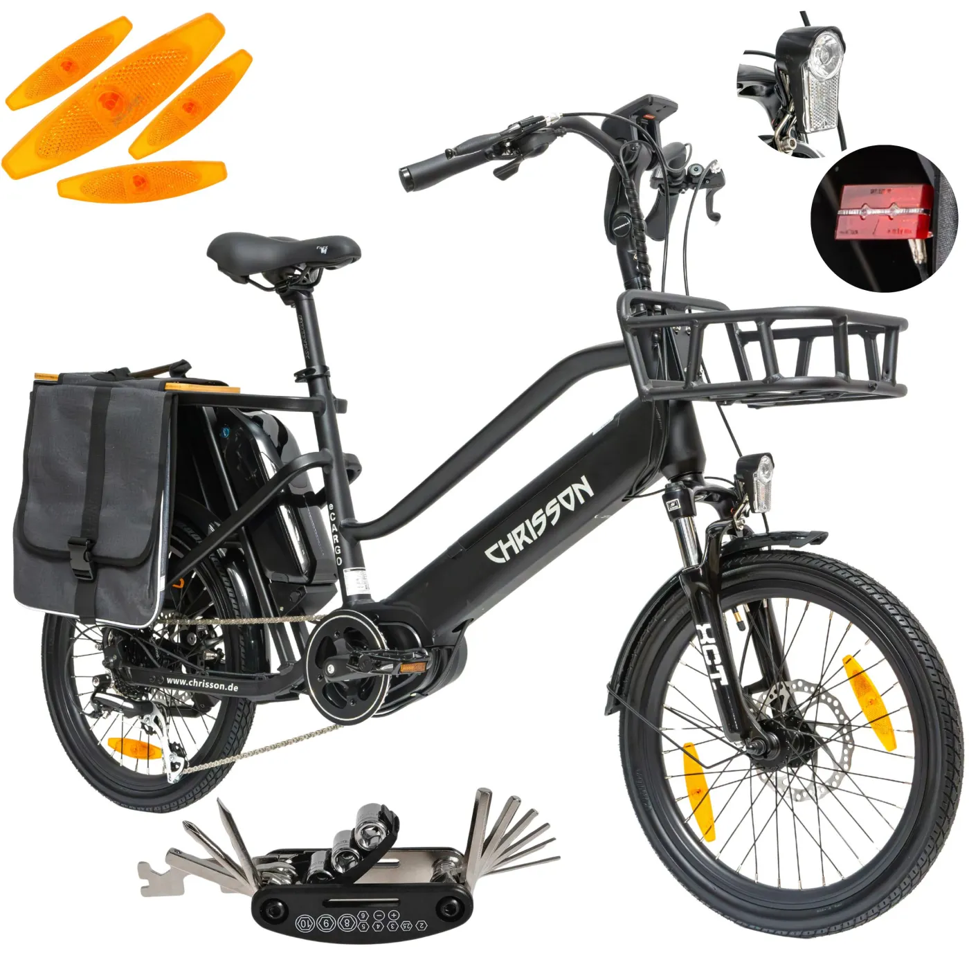 Rower Elektryczny Damski Męski Miejski Cargo Koła 20" SHIMANO Alu Tarcze