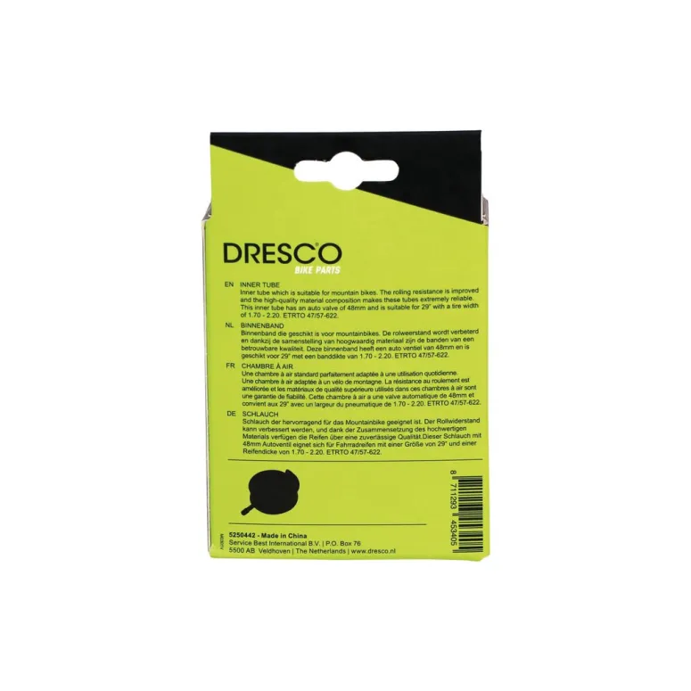 Dętka Rowerowa 29" 1.7–2.2 AV 48 mm Dresco Innertube 29"