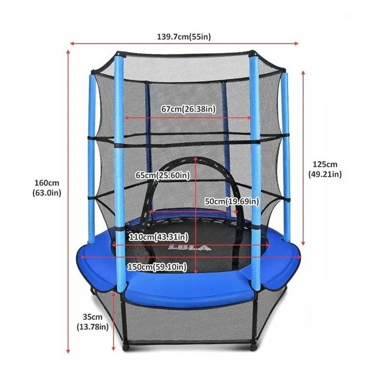 Mini Trampolina LBLA 140cm Dla Dzieci Wytrzymała - 4