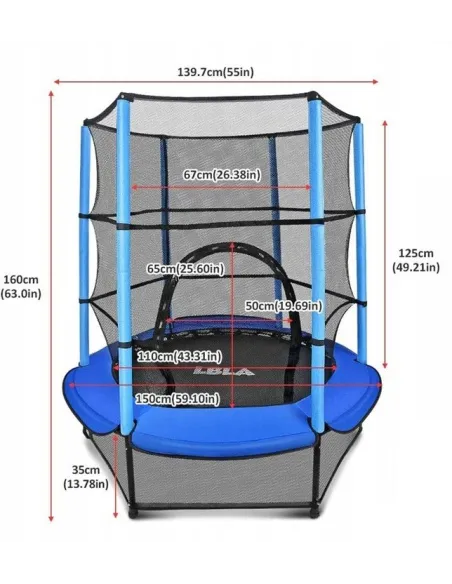 Mini Trampolina LBLA 140cm Dla Dzieci Wytrzymała - 4