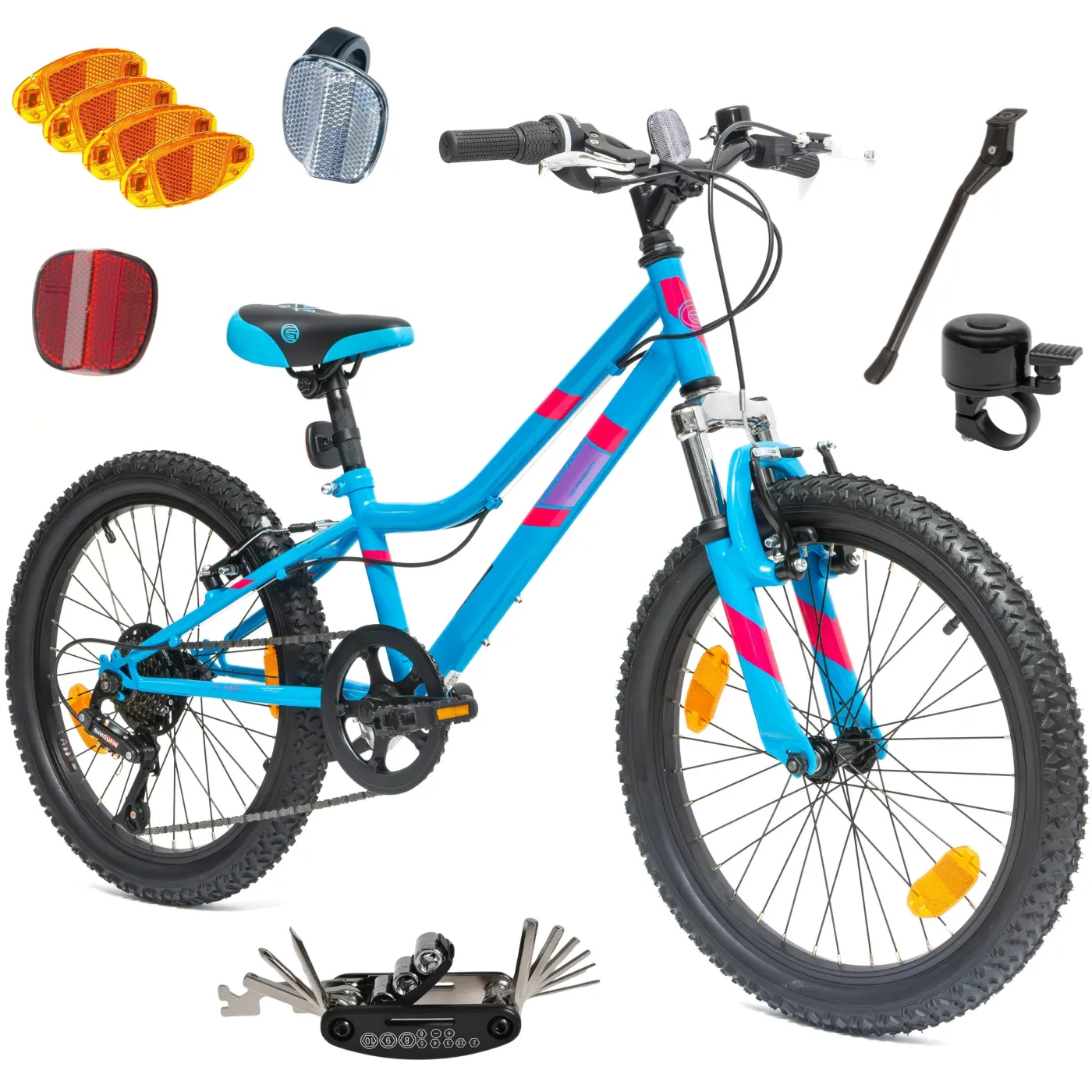 Rower Dziecięcy Chłopięcy Dziewczęcy Koła 20" Dzwonek Stopka Odblaski