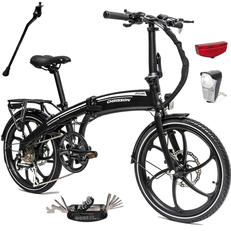 Rower Elektryczny Damski Męski Składany 20" Alu SHIMANO Tarcze 250 W LCD