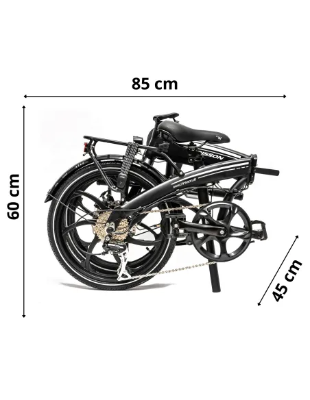 Rower Elektryczny Damski Męski Składany 20" Alu SHIMANO Tarcze 250 W LCD