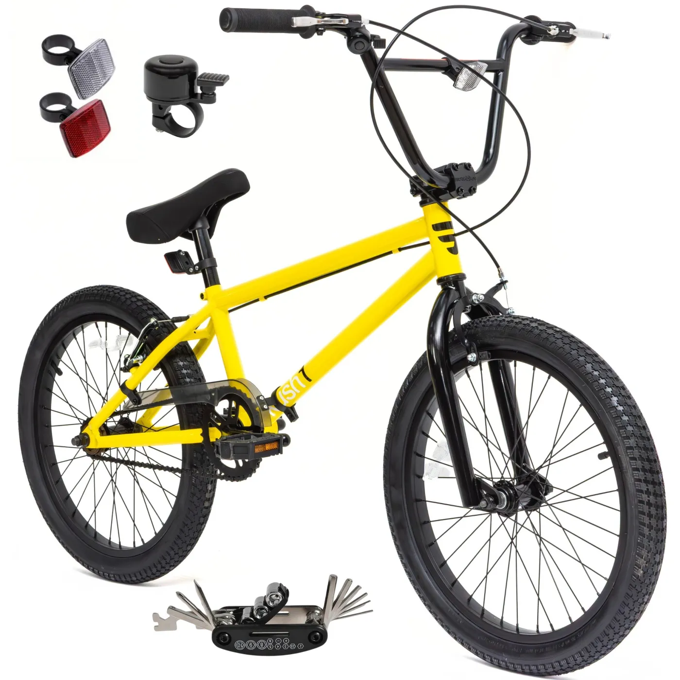 Rower Męski Damski BMX Koła 20" Stalowy V-brake U-brake Odblaski Dzwonek