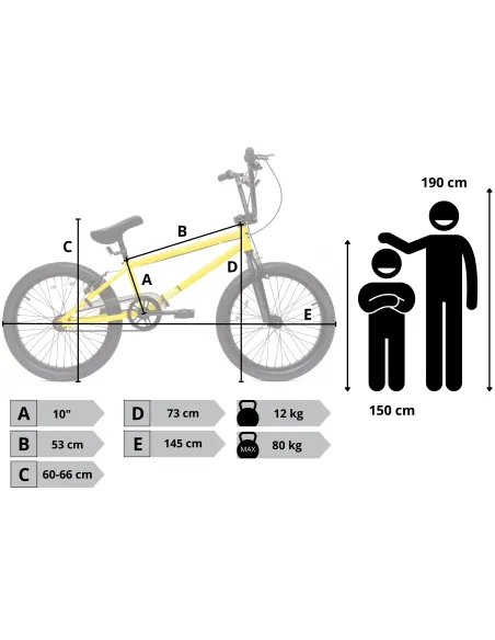Rower Męski Damski BMX Koła 20" Stalowy V-brake U-brake Odblaski Dzwonek