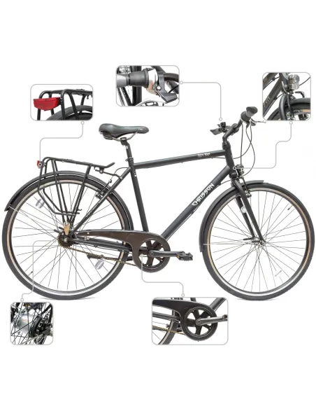 Rower Męski Miejski 28" SHIMANO Nexus 7 Bagażnik Błotniki Światła Lekki